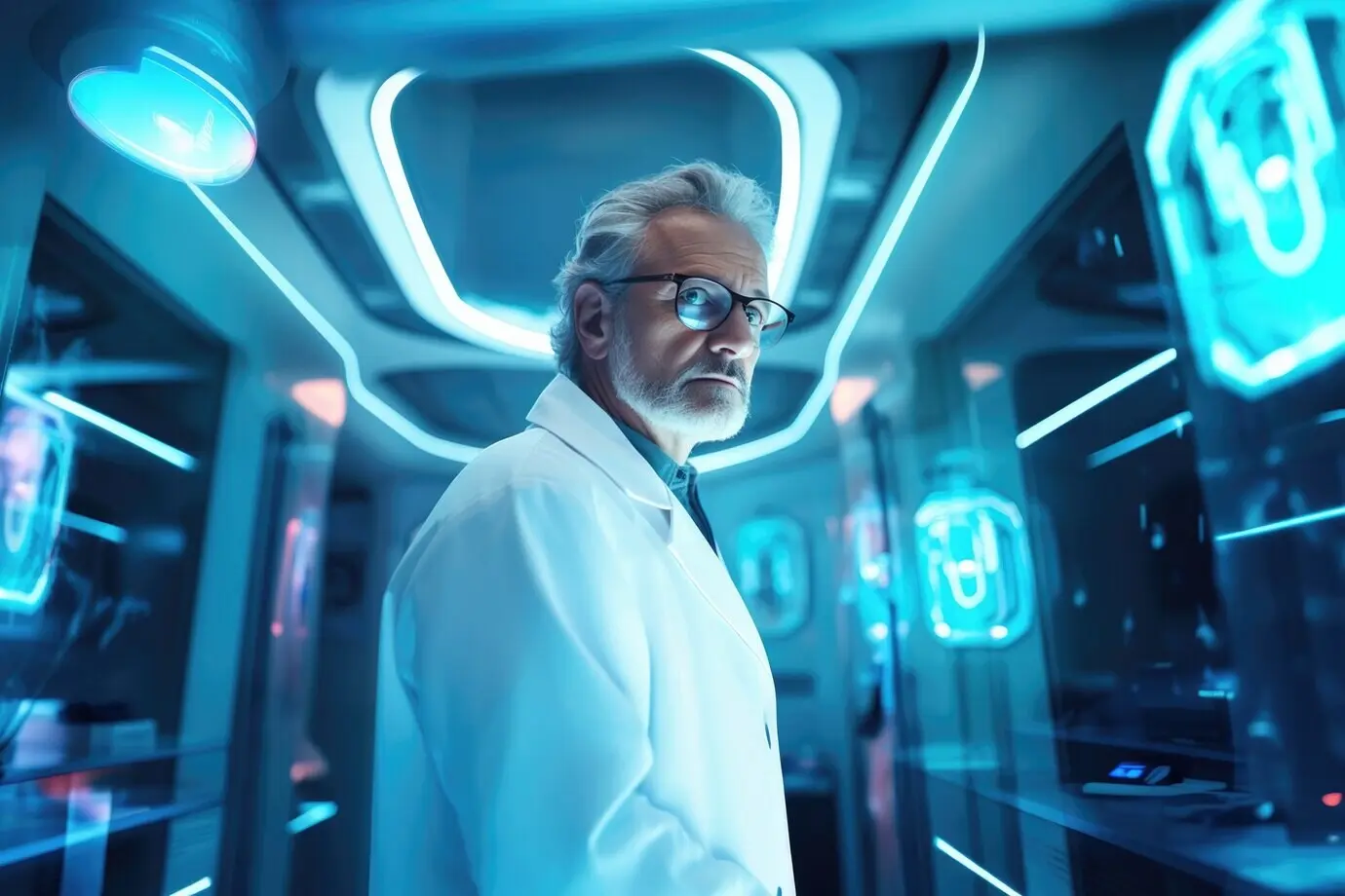 Concepto de un médico del futuro